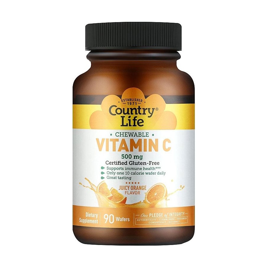Вітамін С Country Life Vitamin C, 500 мг, 90 жувальних пастилок